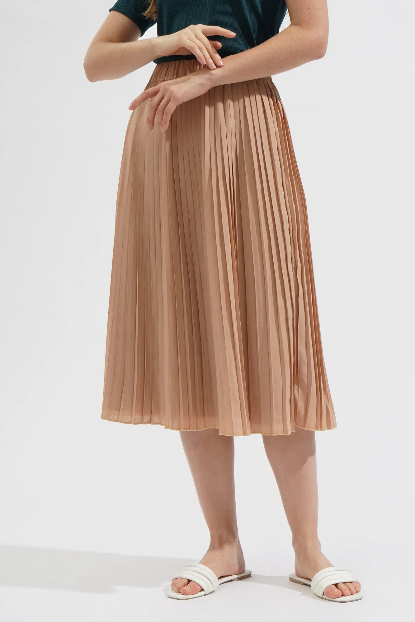 Pleated Midi Skirt