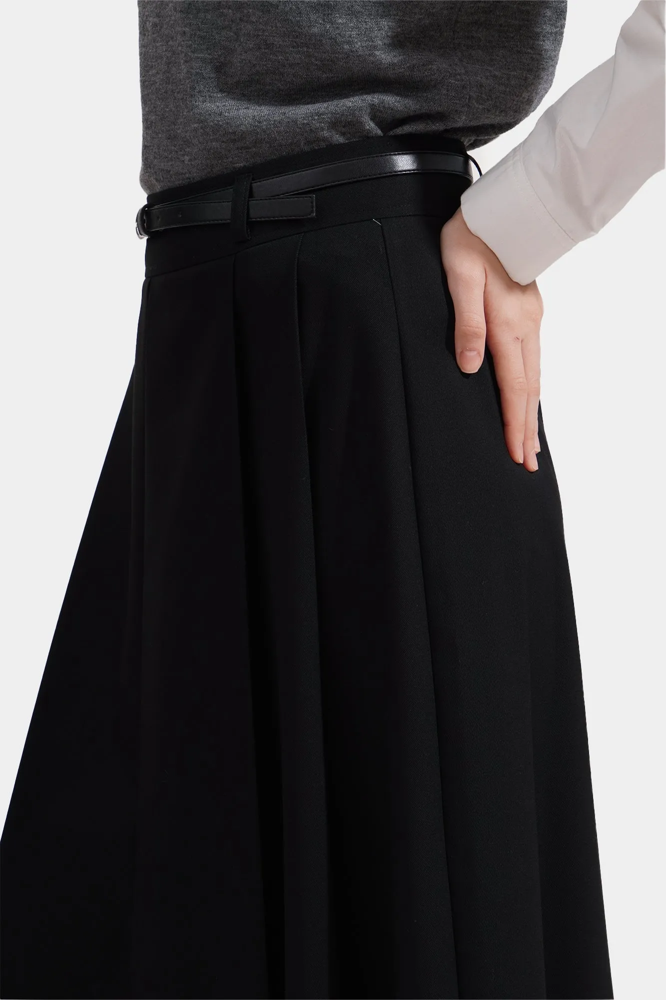 Pleated Midi Skirt