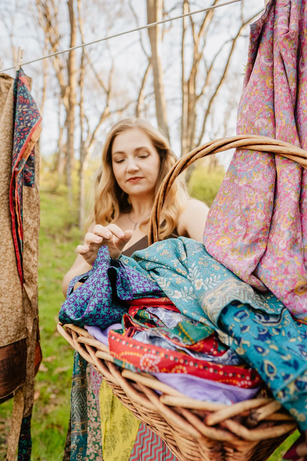 Plus/Maxi Length Up-Cycled Reversible Sari Wrap Skirt #16