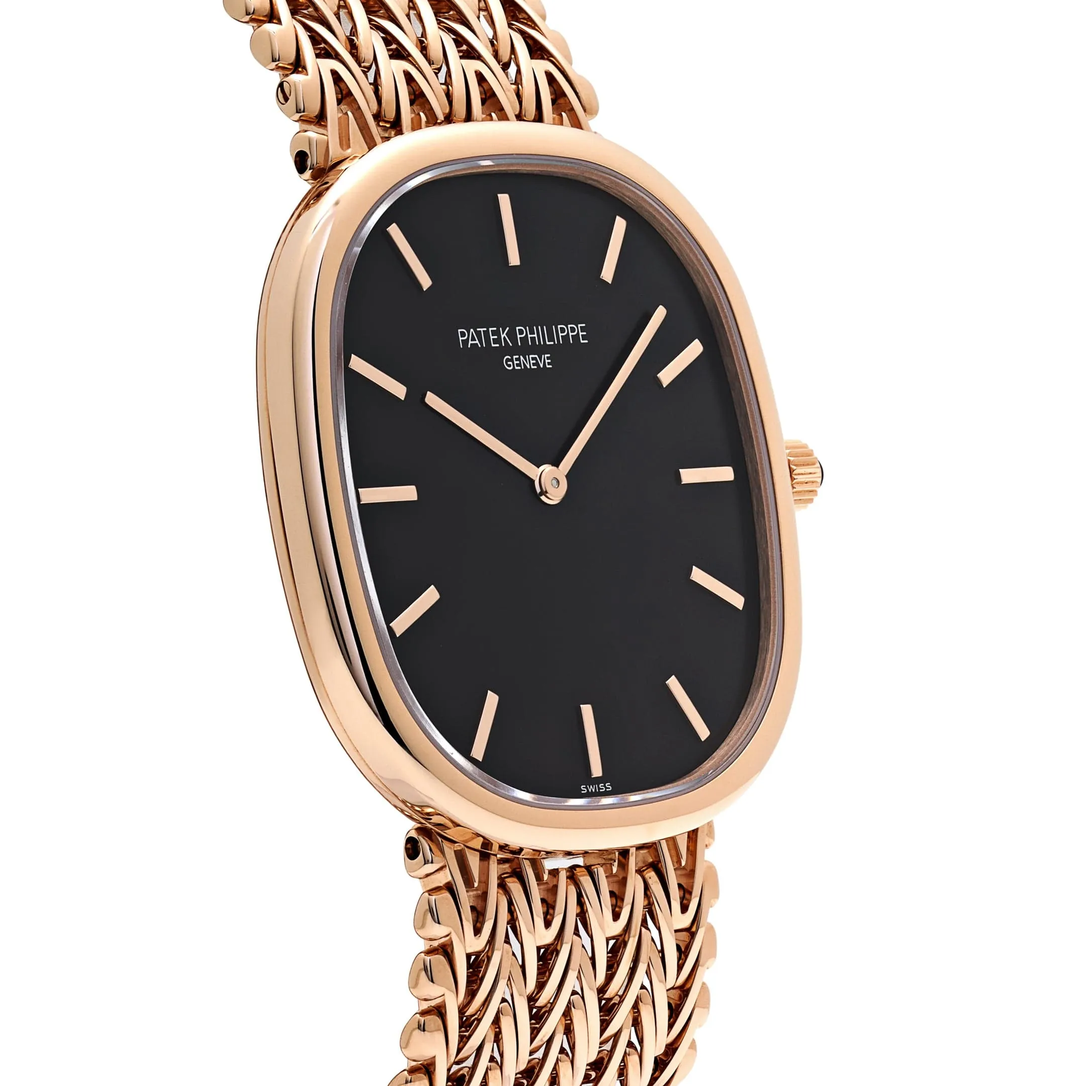 PP Luxury Watches Golden Ellipse 5738/1R-001 Rose Gold Black Dial (2024)