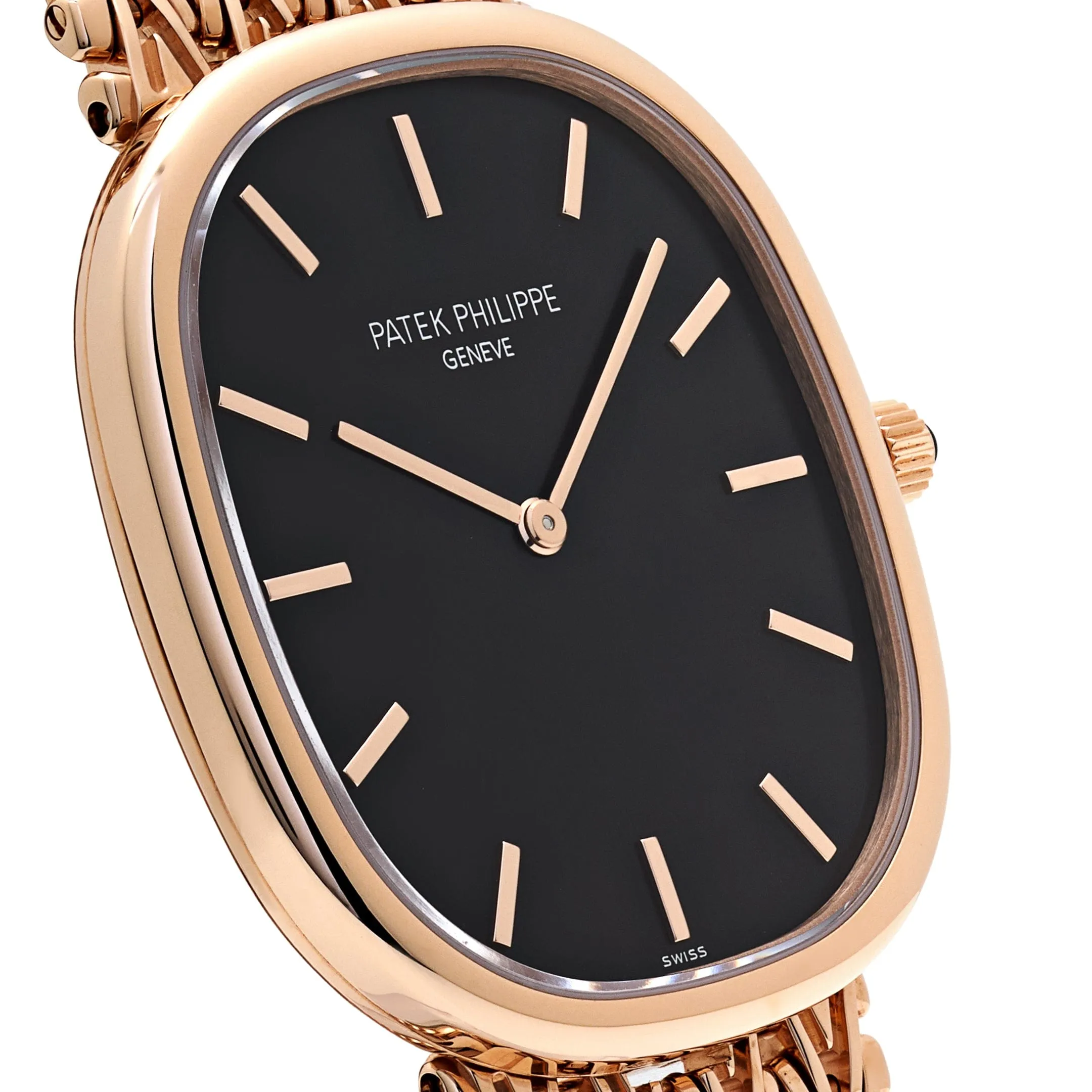 PP Luxury Watches Golden Ellipse 5738/1R-001 Rose Gold Black Dial (2024)