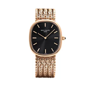 PP Luxury Watches Golden Ellipse 5738/1R-001 Rose Gold Black Dial (2024)