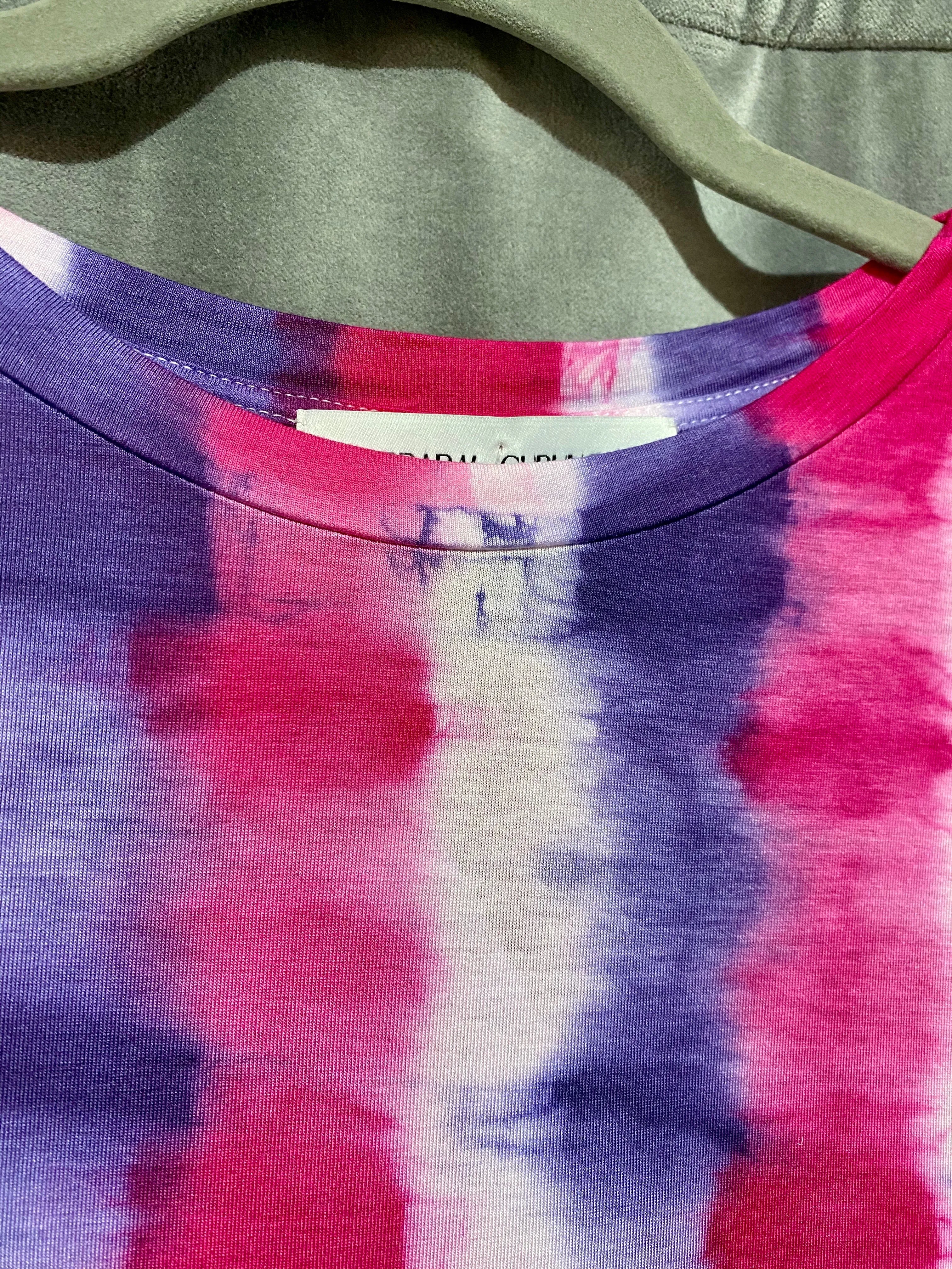 Prabal Gurung Pink and Purple Tie Dye T-Shirt