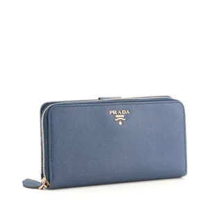 PRADA SAFFIANO LEATHER ZIP AROUND WALLET