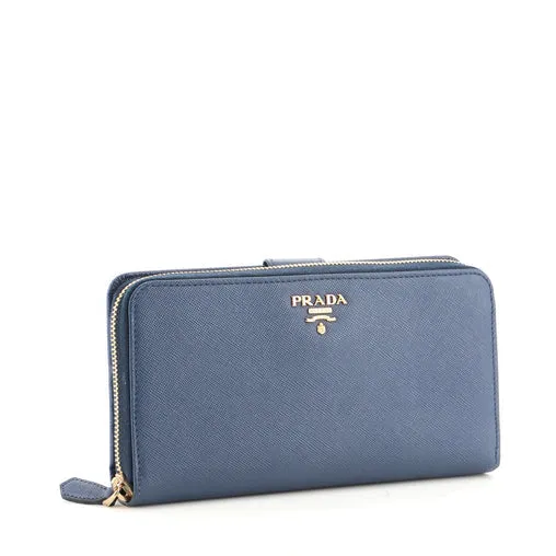 PRADA SAFFIANO LEATHER ZIP AROUND WALLET