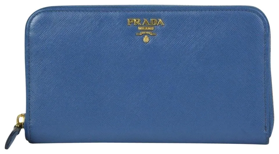 PRADA SAFFIANO LEATHER ZIP AROUND WALLET