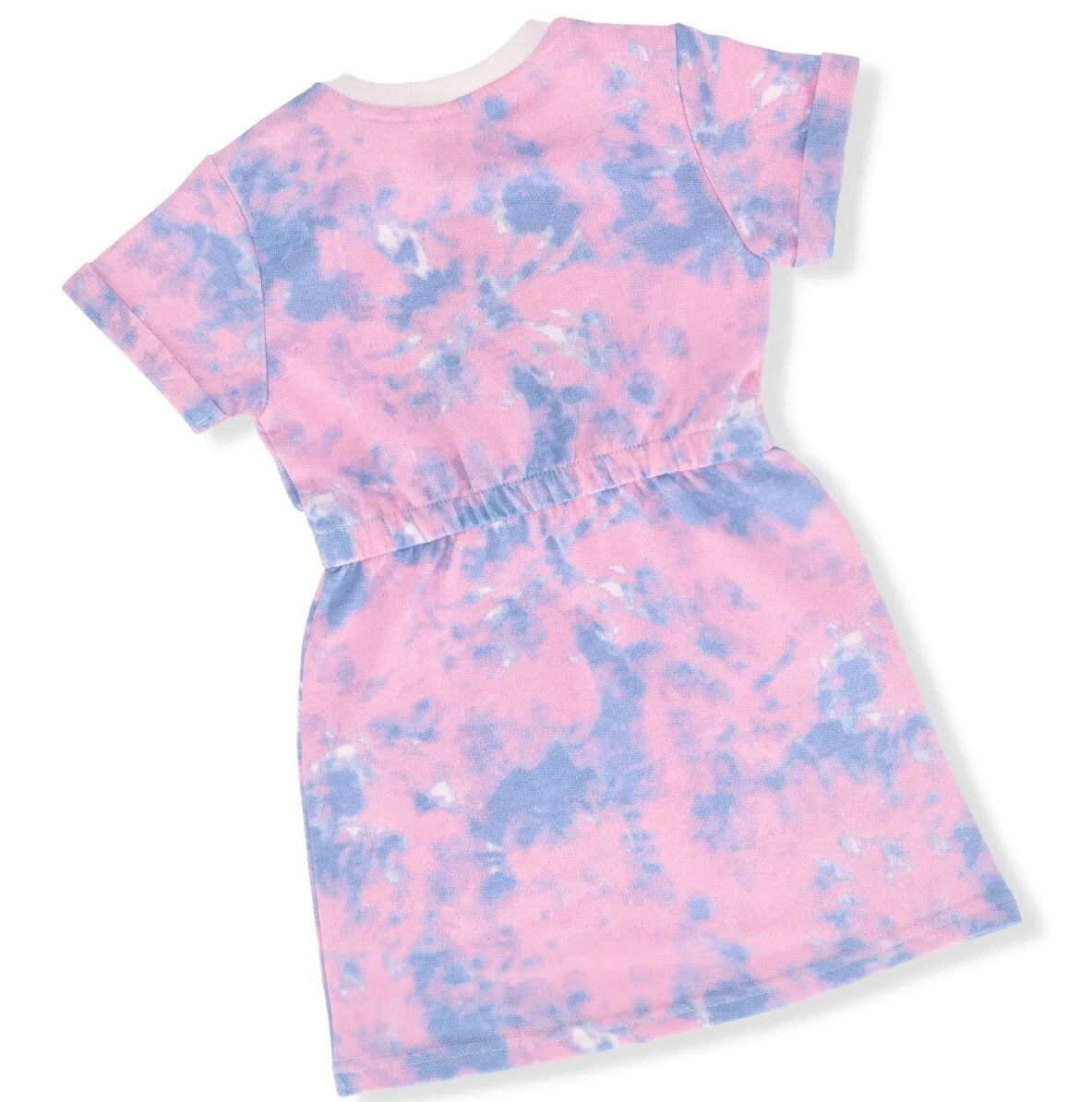 Pre-Girls Short Sleeve Tie dye Skater Dress With Smiley Print