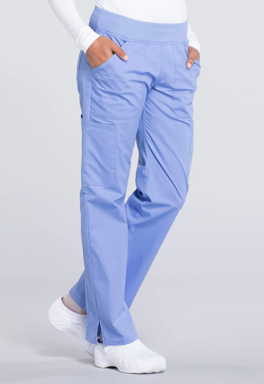Professionals WW170 Mid Rise Straight Leg Pull-on Cargo Pants Ciel