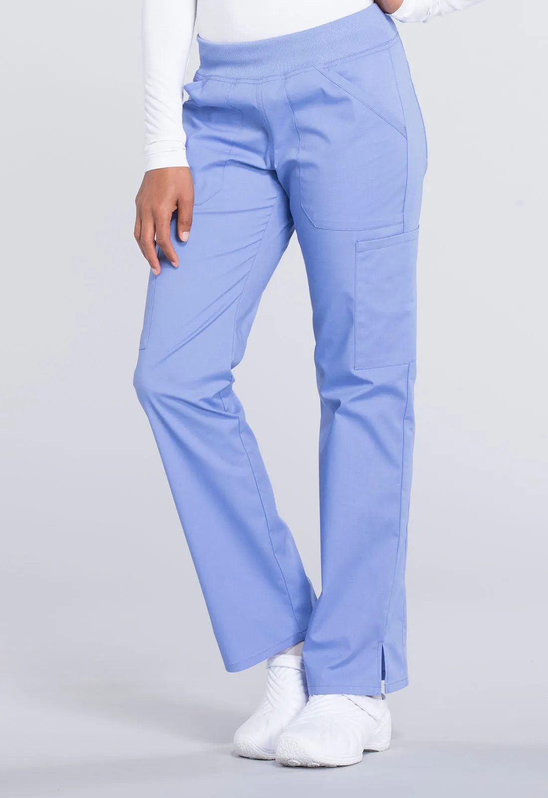 Professionals WW170 Mid Rise Straight Leg Pull-on Cargo Pants Ciel