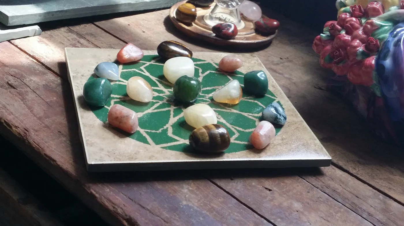 Prosperity & Good Income Crystal Grid, Flower of Life Layout; FB1515