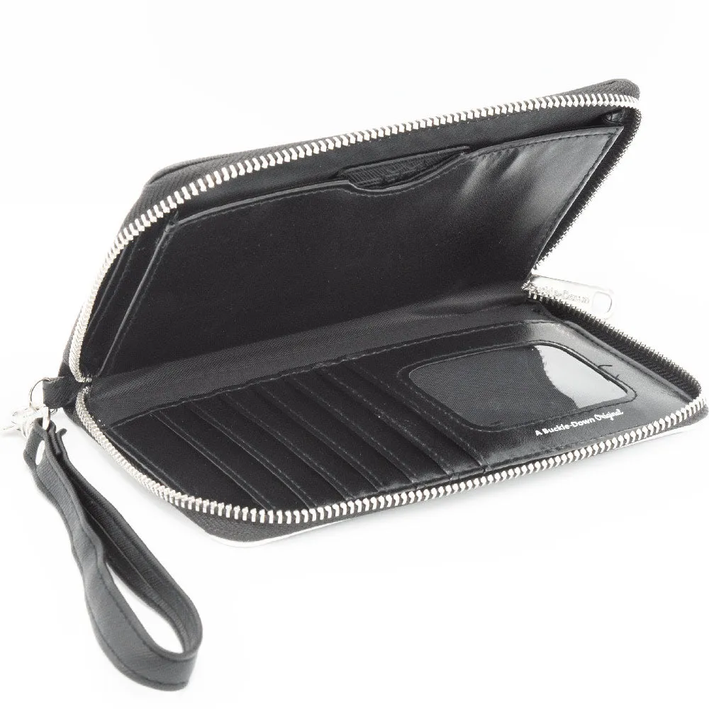 PU Zip Around Wallet Rectangle - American Flag Stripe