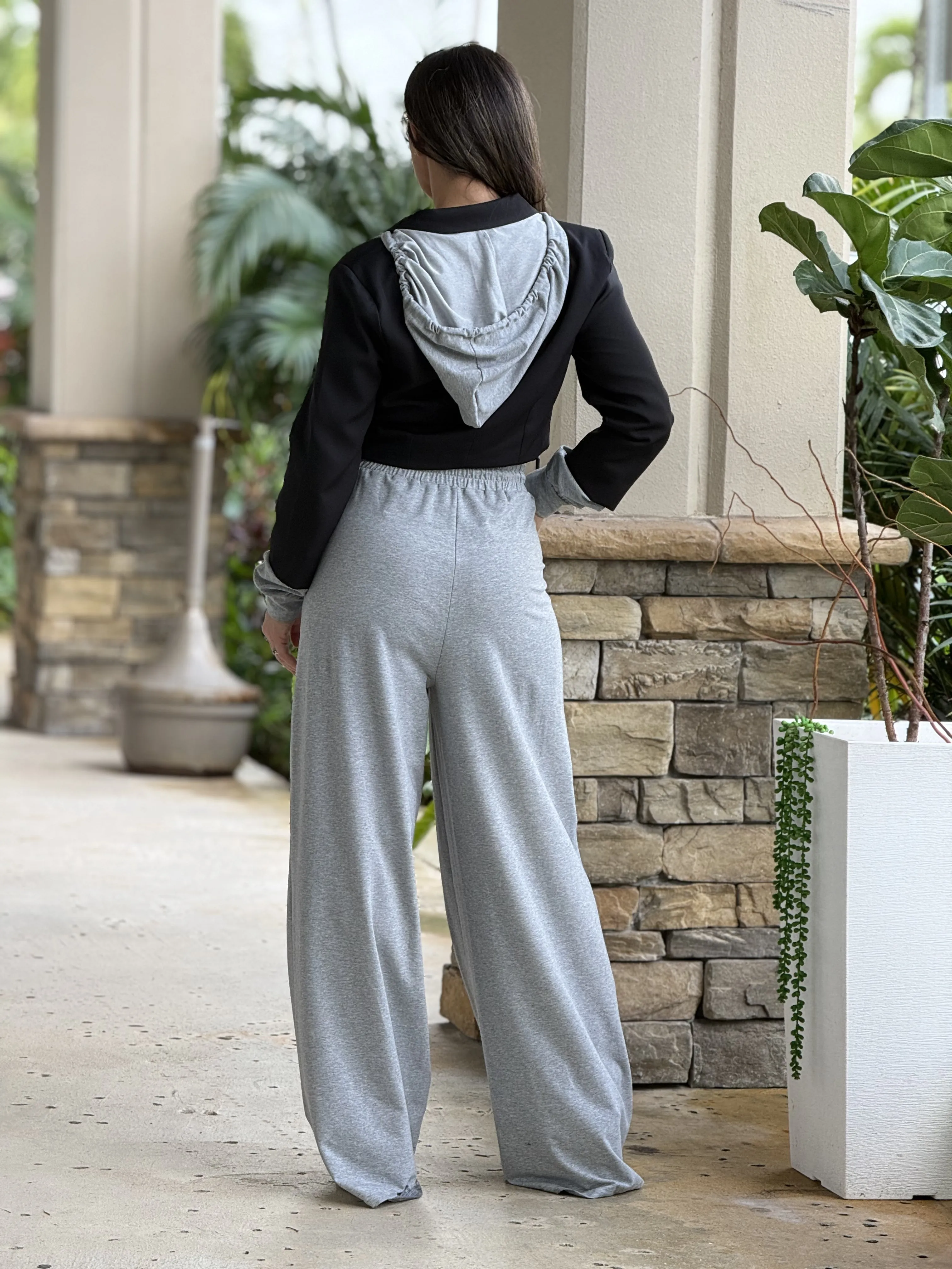 "Tammy" Crop Blazer And High Waisted Pants Set