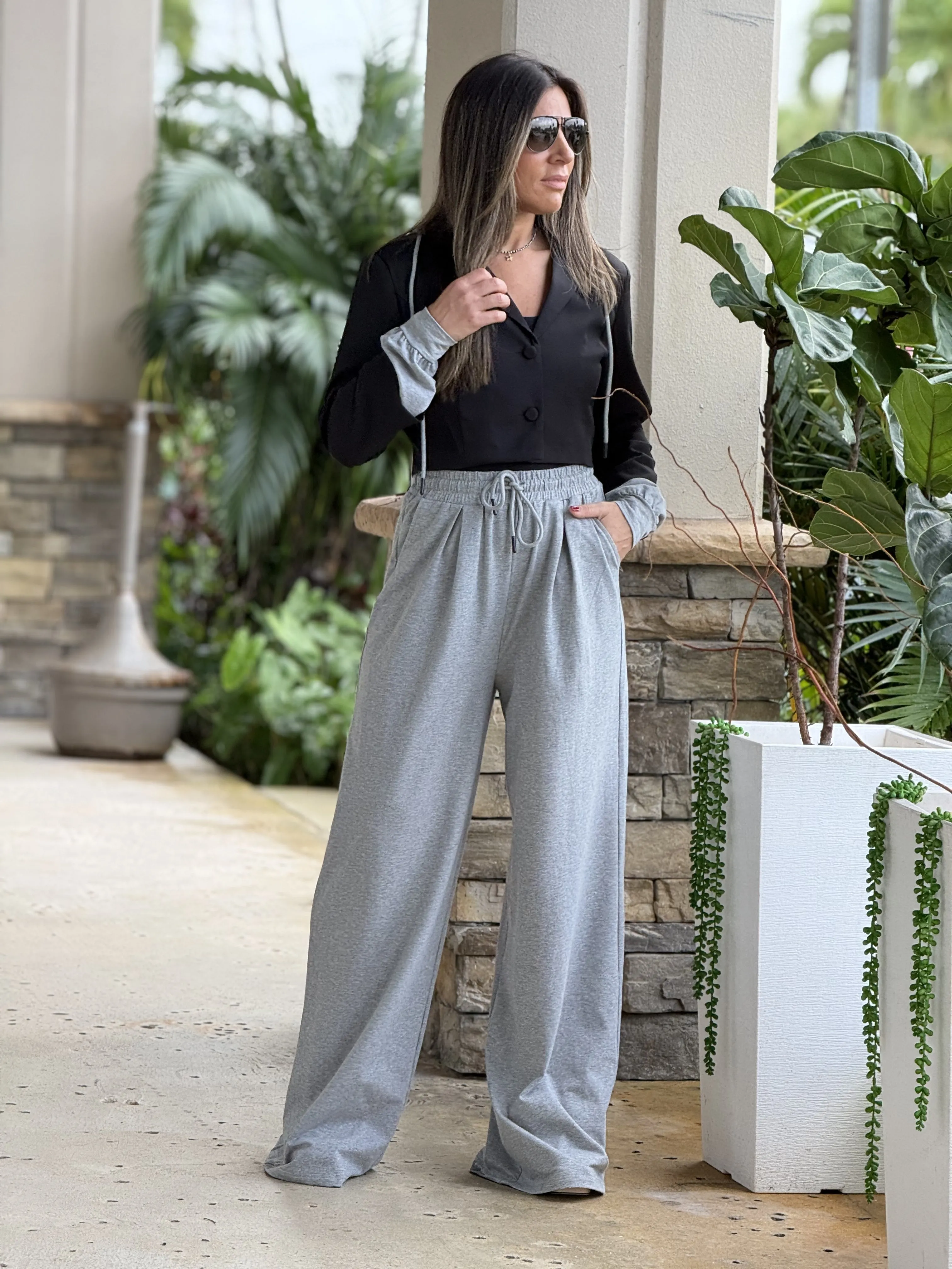 "Tammy" Crop Blazer And High Waisted Pants Set