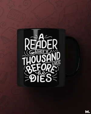 Readers lives 1000 lives printed mugs