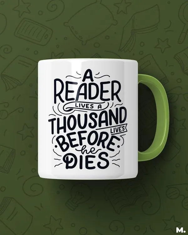 Readers lives 1000 lives printed mugs