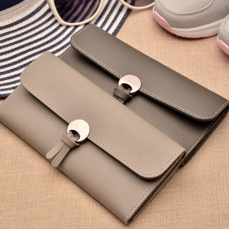 Realaiot Fashion Long Women Wallets High Quality PU Leather Women's Purse and Wallet Design Lady Party Clutch Female Card Holder