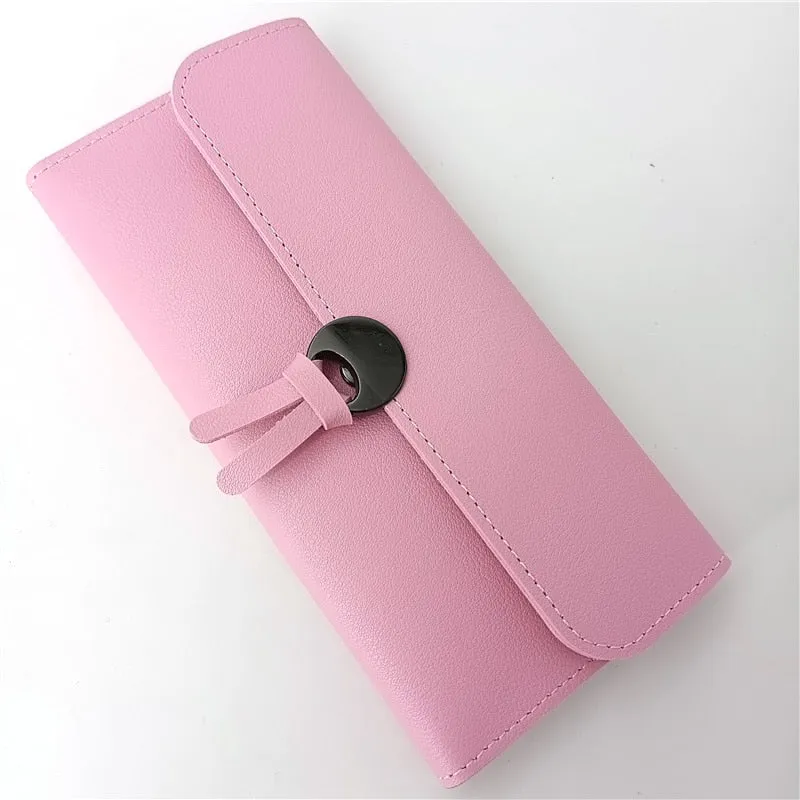 Realaiot Fashion Long Women Wallets High Quality PU Leather Women's Purse and Wallet Design Lady Party Clutch Female Card Holder