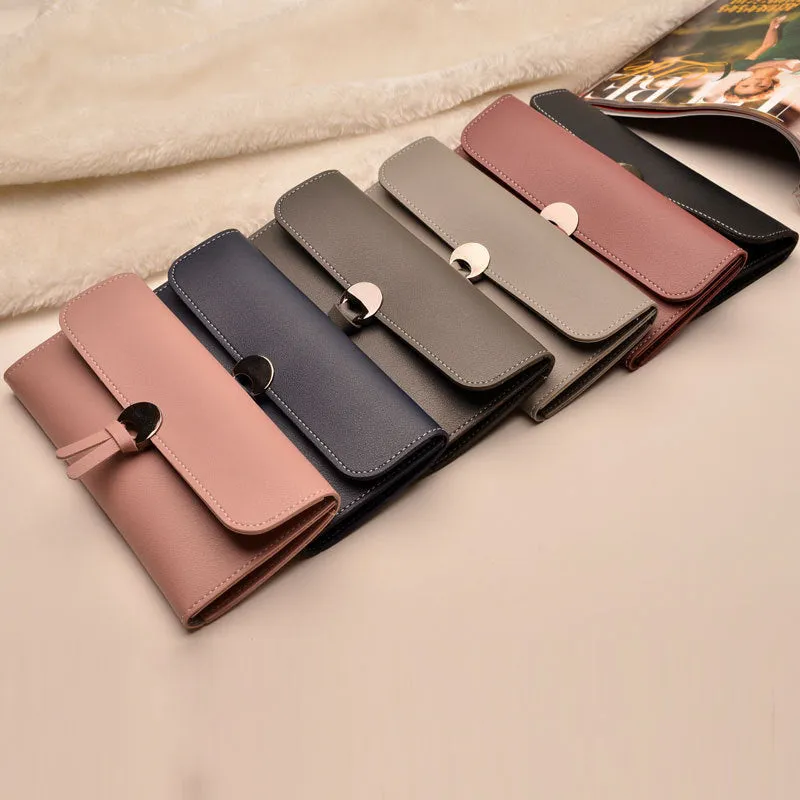 Realaiot Fashion Long Women Wallets High Quality PU Leather Women's Purse and Wallet Design Lady Party Clutch Female Card Holder