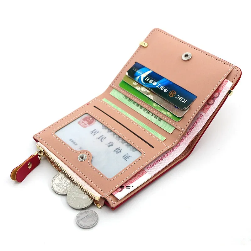 Realaiot Women's Wallet Short Women Coin Purse Fashion Wallets For Woman Card Holder Small Ladies Wallet Female Hasp Mini Clutch For Girl