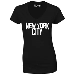 Reality Glitch New York City Womens T-Shirt - V-Neck
