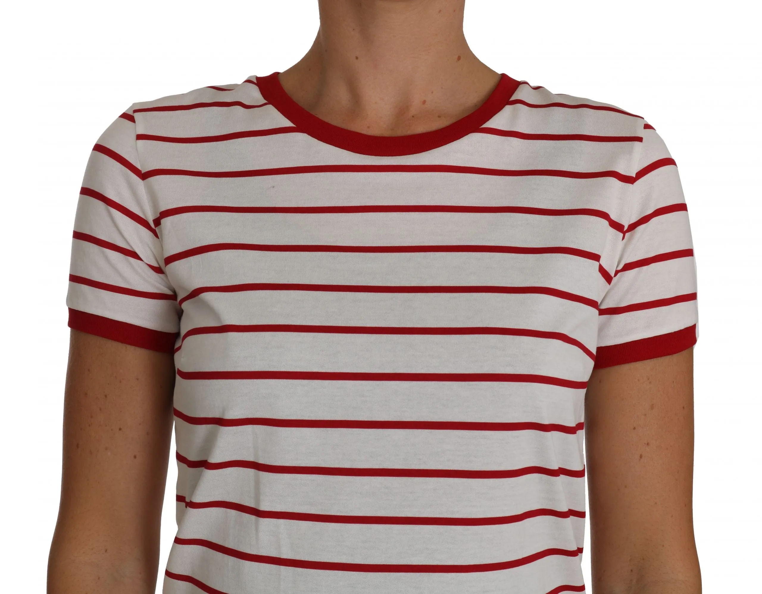RED and WHITE #dgfamily Striped Jersey Cotton shirt