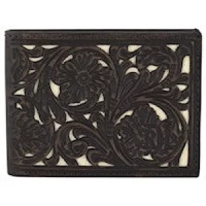 Red Dirt Hat Co. Bifold Wallet Dark Brown Ivory Underlay