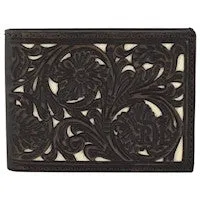 Red Dirt Hat Co. Bifold Wallet Dark Brown Ivory Underlay