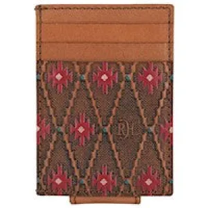 Red Dirt Hat Co. Card Case With Money Clip  Red SW Pattern