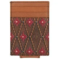 Red Dirt Hat Co. Card Case With Money Clip  Red SW Pattern