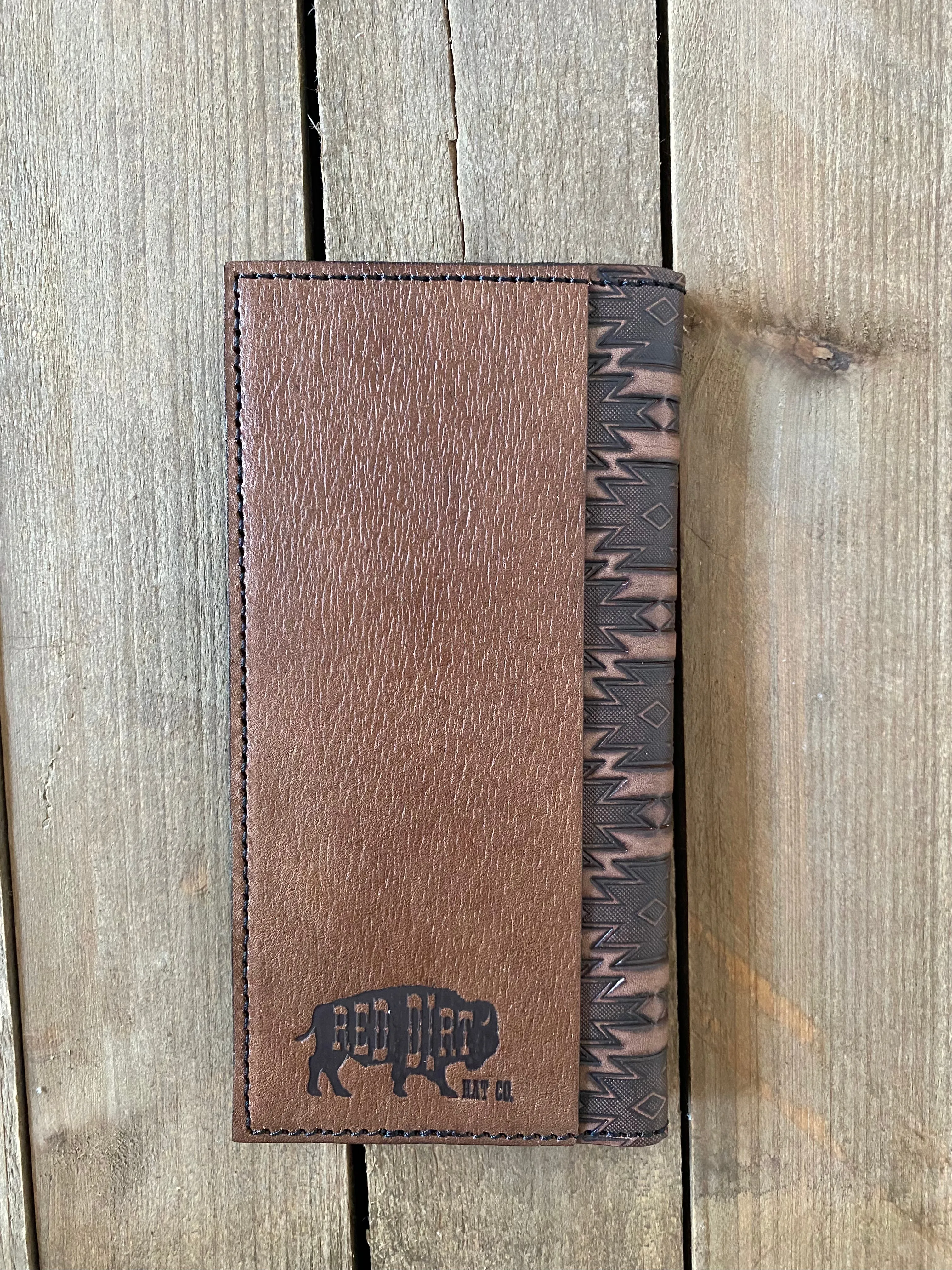 Red Dirt Hat Co Men’s Rodeo Wallet Southwest Print With Buffalo Inlay