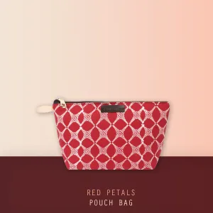 Red Petals Block Printed Pouch