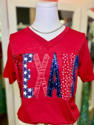 Red Texan V-neck Tshirt
