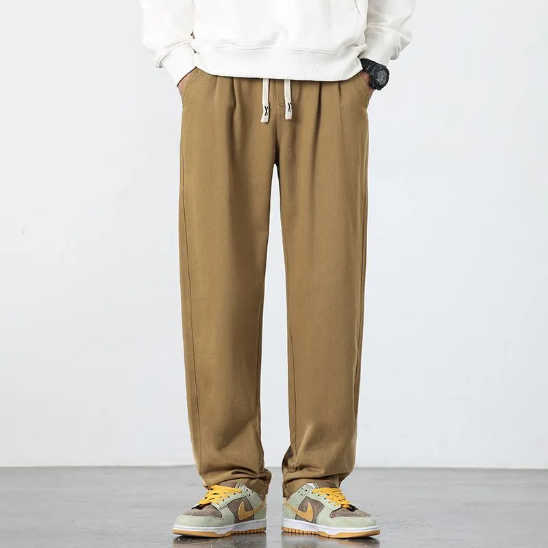 Retro Solid Wide Leg Chinos for Comfortable Casual Wear