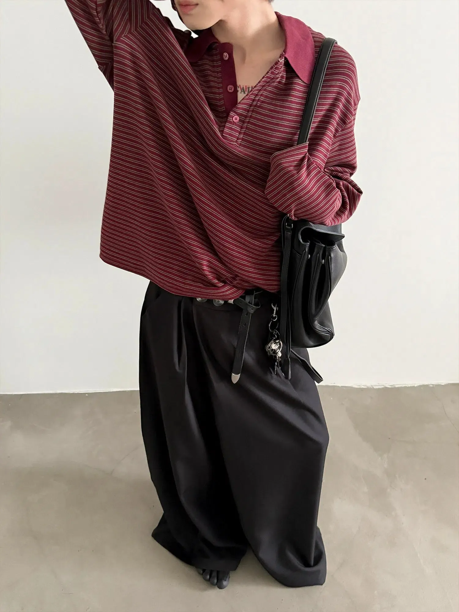 Retro Striped Polo Pullover