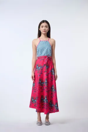 Reversible Wrap Skirt  - Ribbons Magenta
