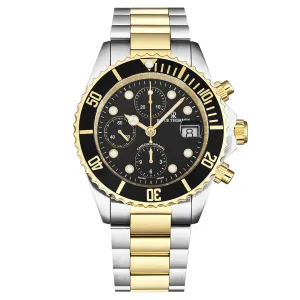 Revue Thommen Men's 'Diver' Black Dial Stainless Steel Chronograph Swiss Automatic Watch 17571.6147