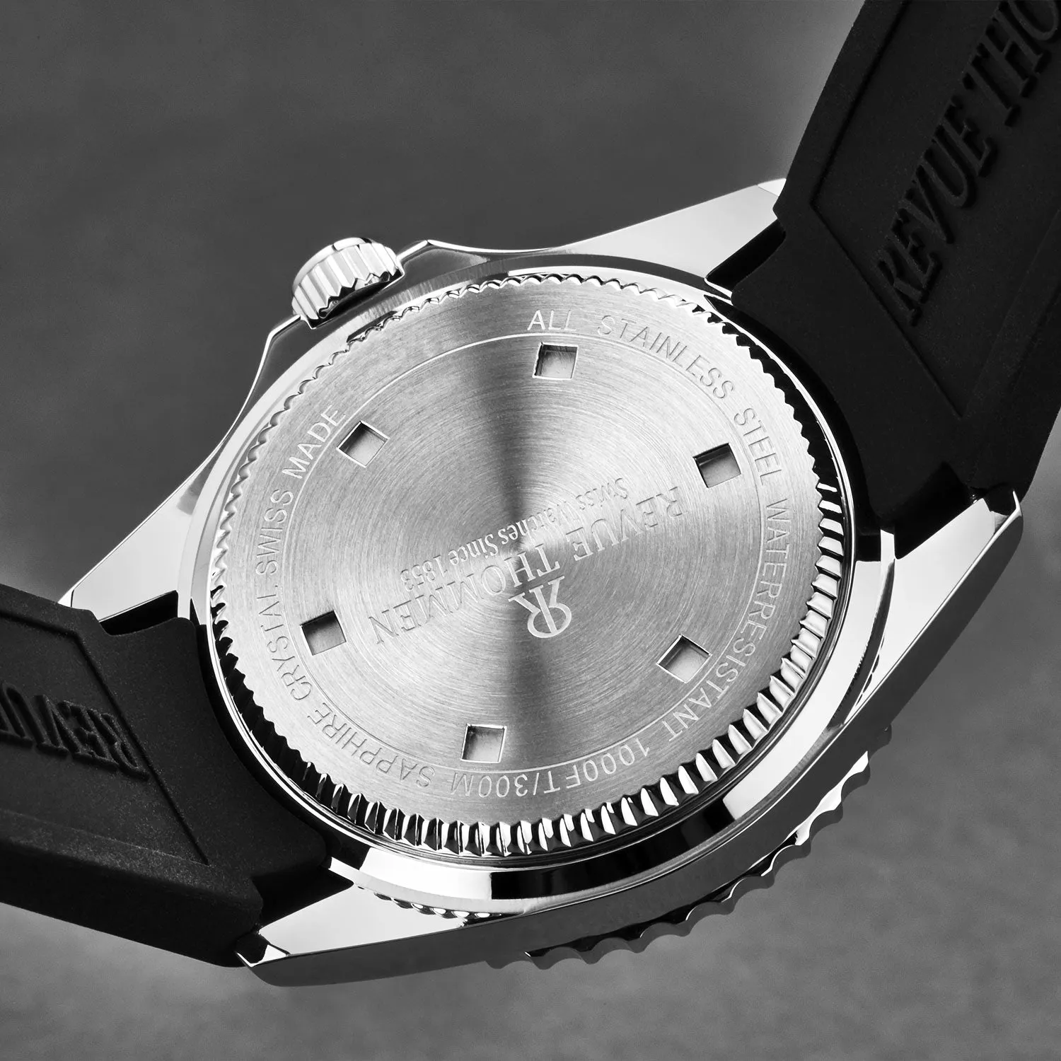 Revue Thommen Men's 'Diver' Green Dial Black Rubber Strap Swiss Automatic Watch  17571.2829