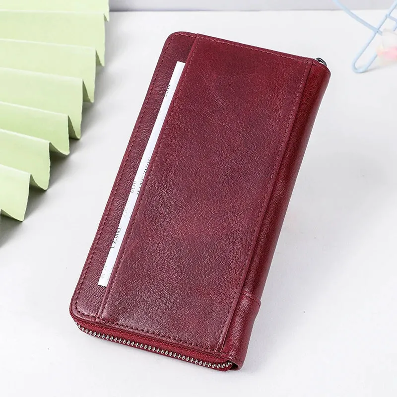 RFID Leather Clutch Wallet: Stylish & Secure