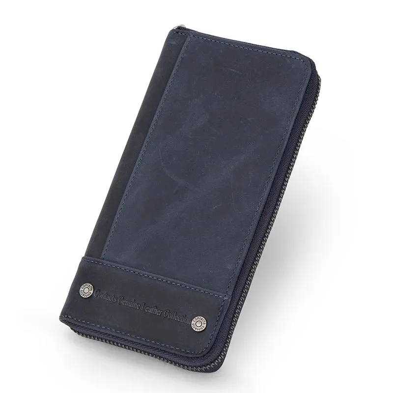 RFID Leather Clutch Wallet: Stylish & Secure
