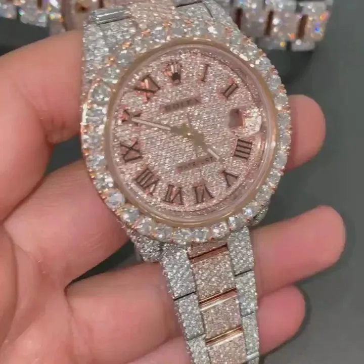 Rolex Date-Just Moissanite Diamond Watch  W 163