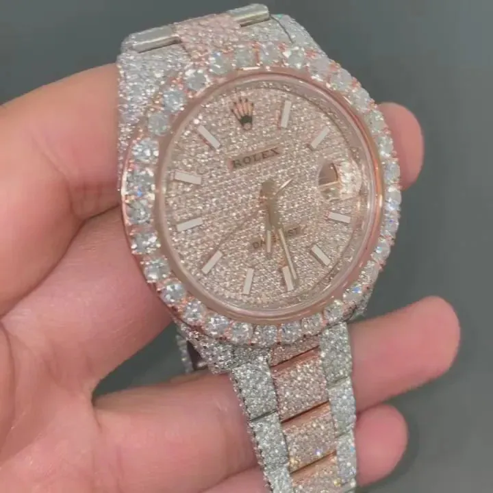 Rolex Date-Just Moissanite Diamond Watch  W 165