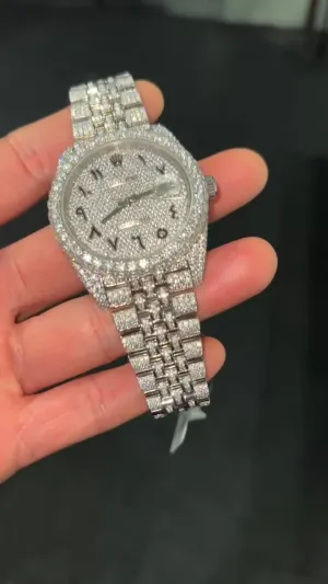 Rolex Date-Just Moissanite Diamond Watch  W 251