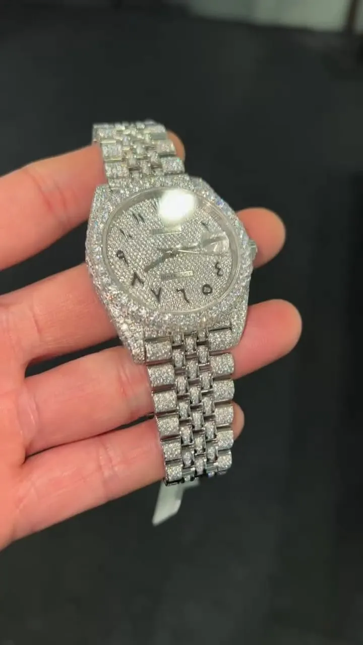 Rolex Date-Just Moissanite Diamond Watch  W 251