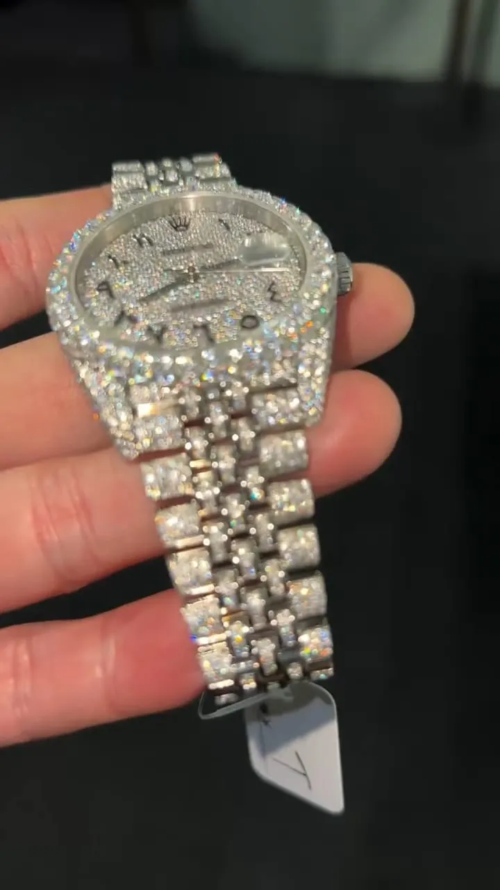 Rolex Date-Just Moissanite Diamond Watch  W 251
