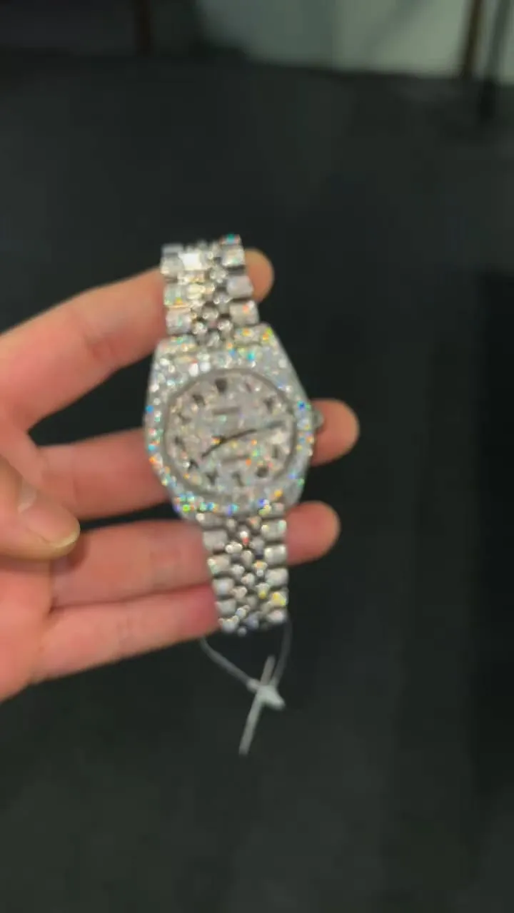 Rolex Date-Just Moissanite Diamond Watch  W 251
