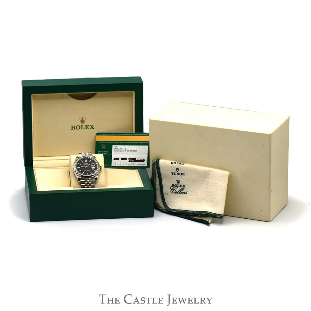 Rolex Datejust 126334 Quickset with Fluted Bezel and Black Dial in Stainless Steel Jubilee Bracelet