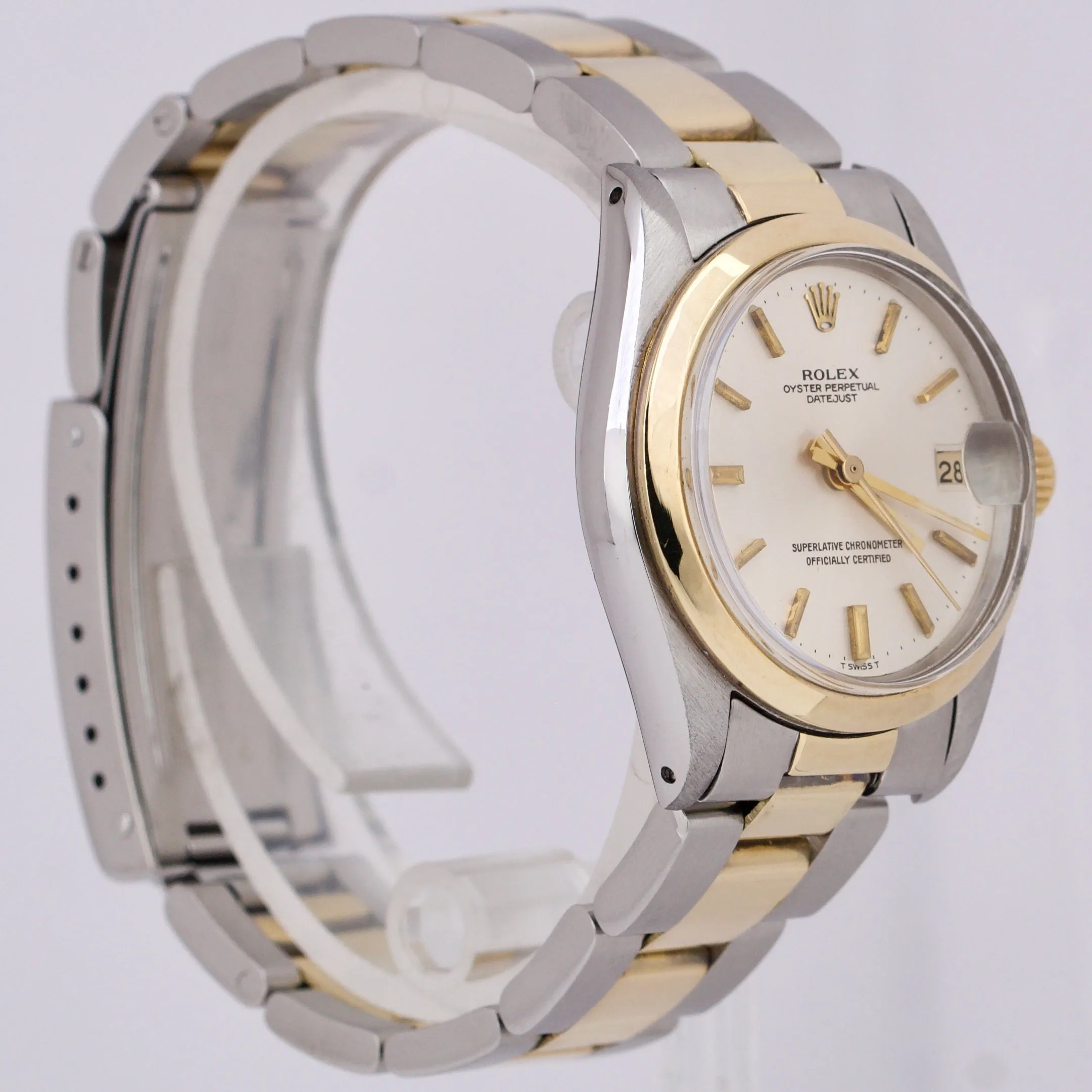 Rolex DateJust 31mm Silver Two-Tone 18k Gold Stainless Steel Oyster Watch 6824