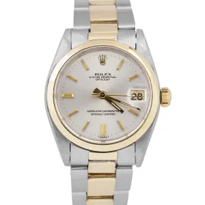 Rolex DateJust 31mm Silver Two-Tone 18k Gold Stainless Steel Oyster Watch 6824