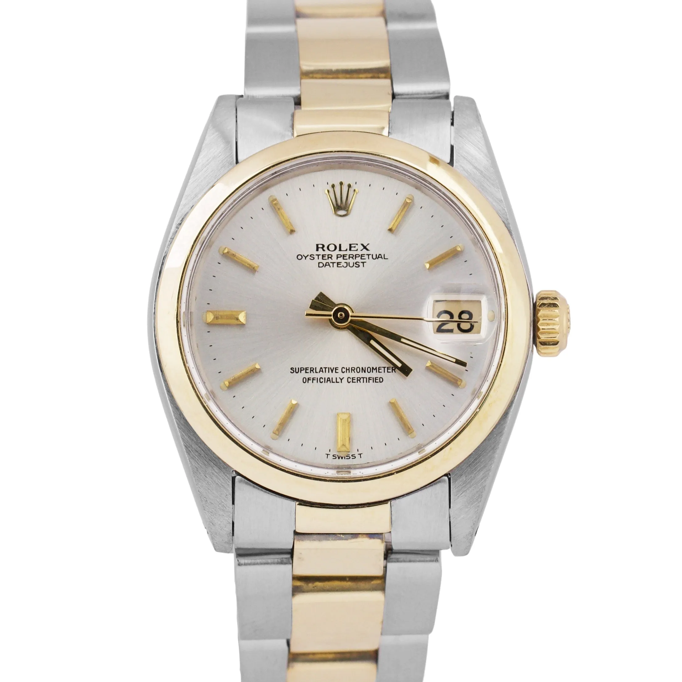 Rolex DateJust 31mm Silver Two-Tone 18k Gold Stainless Steel Oyster Watch 6824