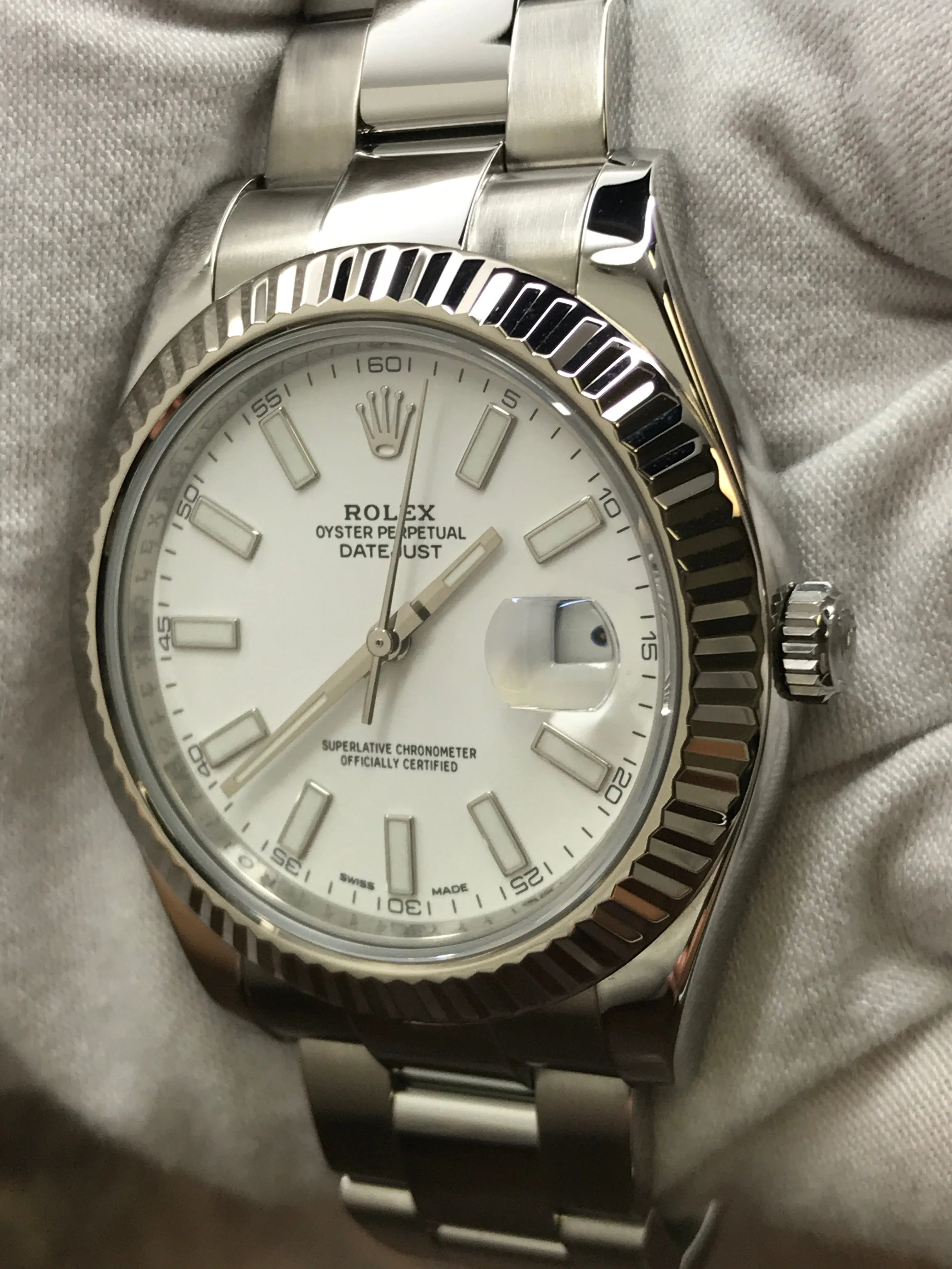 Rolex Datejust II 41mm 116334 White Dial Automatic Men's Watch